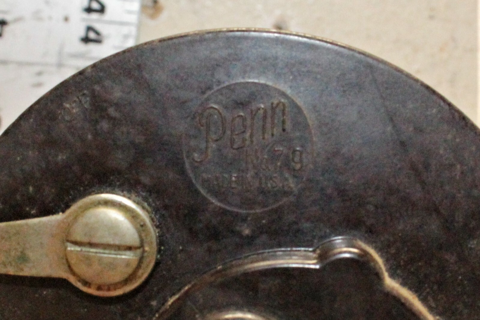 Vintage Penn Sea Mate No 79 Fishing Reel Bakelite Salt Water Deep Sea Red Handle