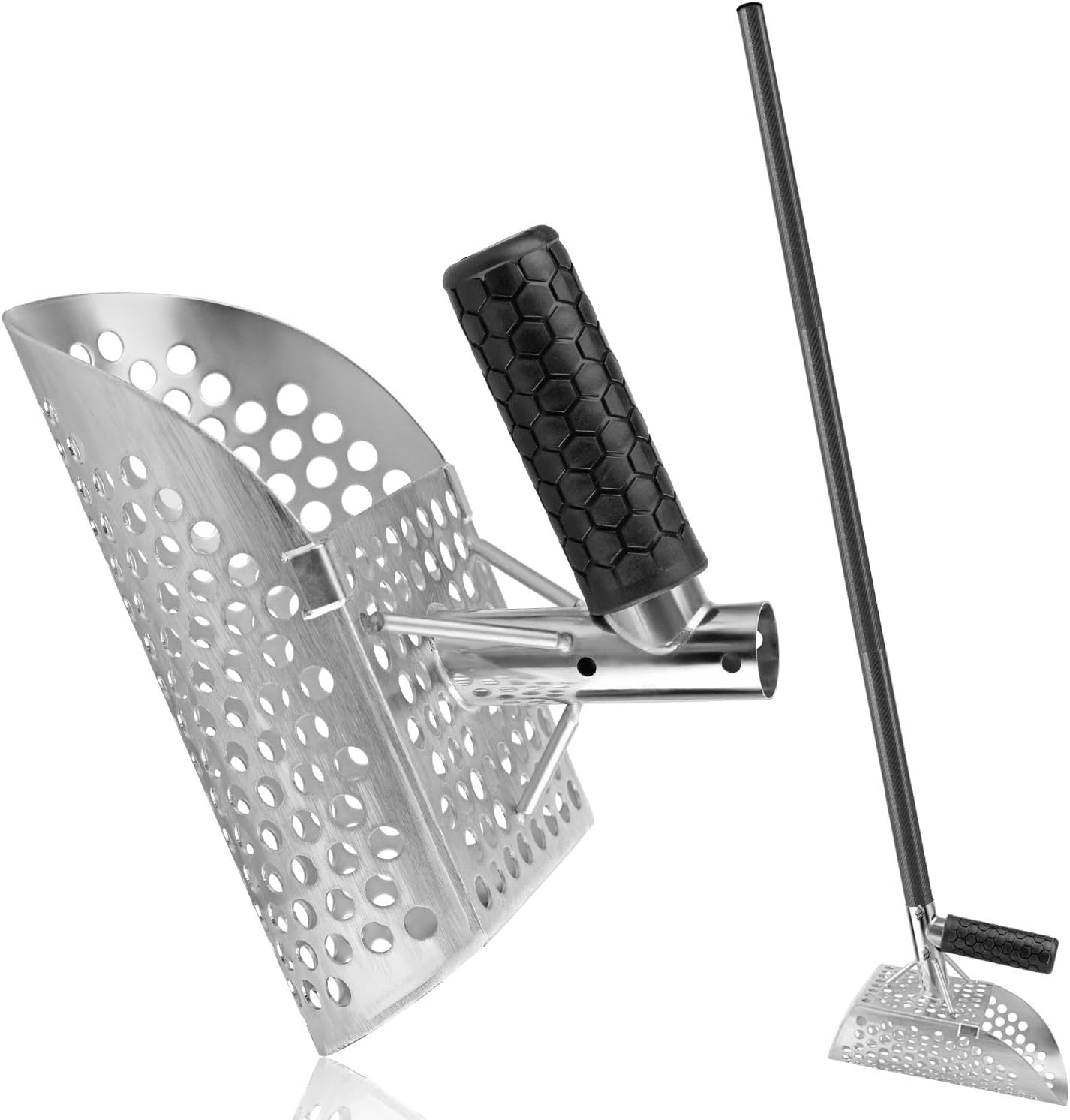 Beach Sand Scoop with Long Carbon Fiber Handle for Metal Detecting