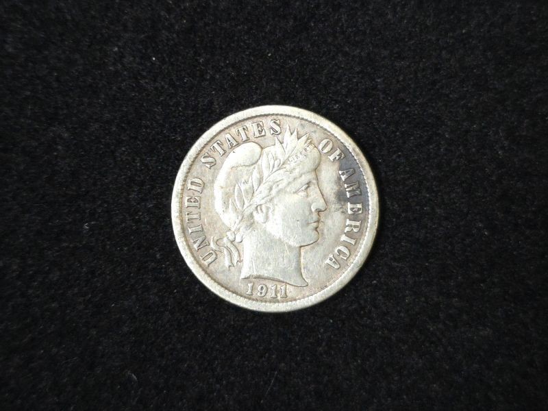 1911 Barber Silver Dime Very Fine+ 101113
