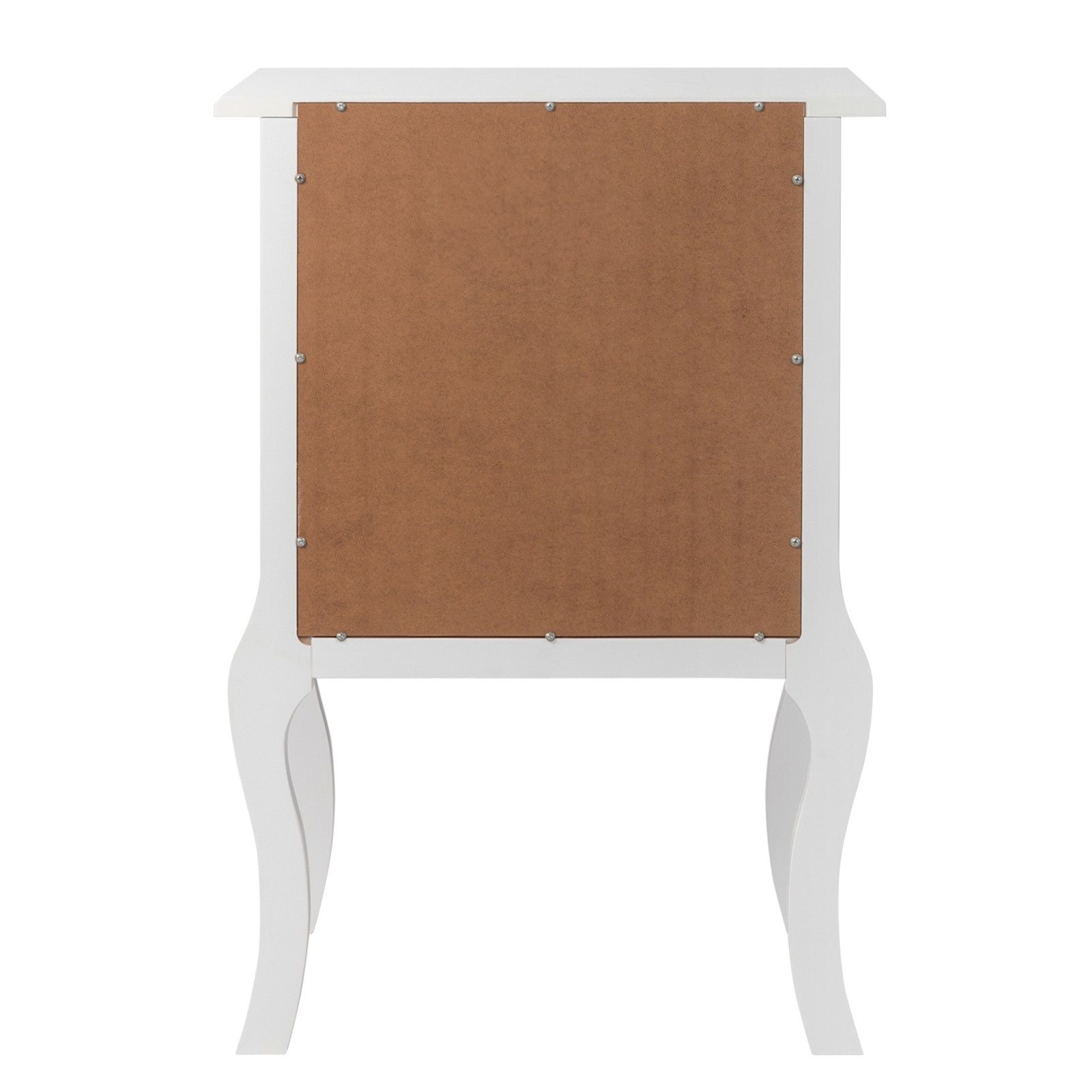 European Bedside Table Three Pumps White
