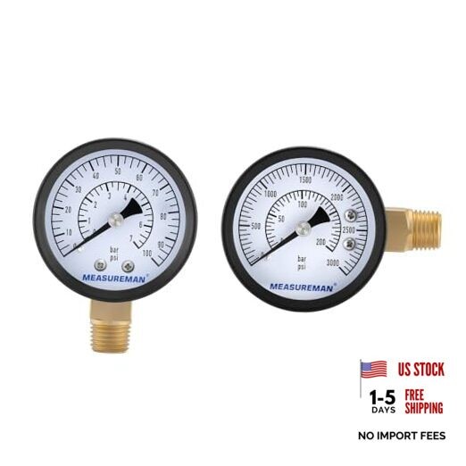 CO2 Regulator Gauge Set for Beer Kegs, 0-100/3000 2pc 0-100/ 0-3000 psi