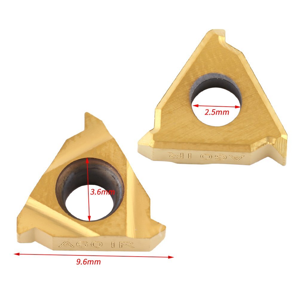 10PCS Lathe Threading Inserts Carbide Turning Inserts 11IR A60 CNC Blade