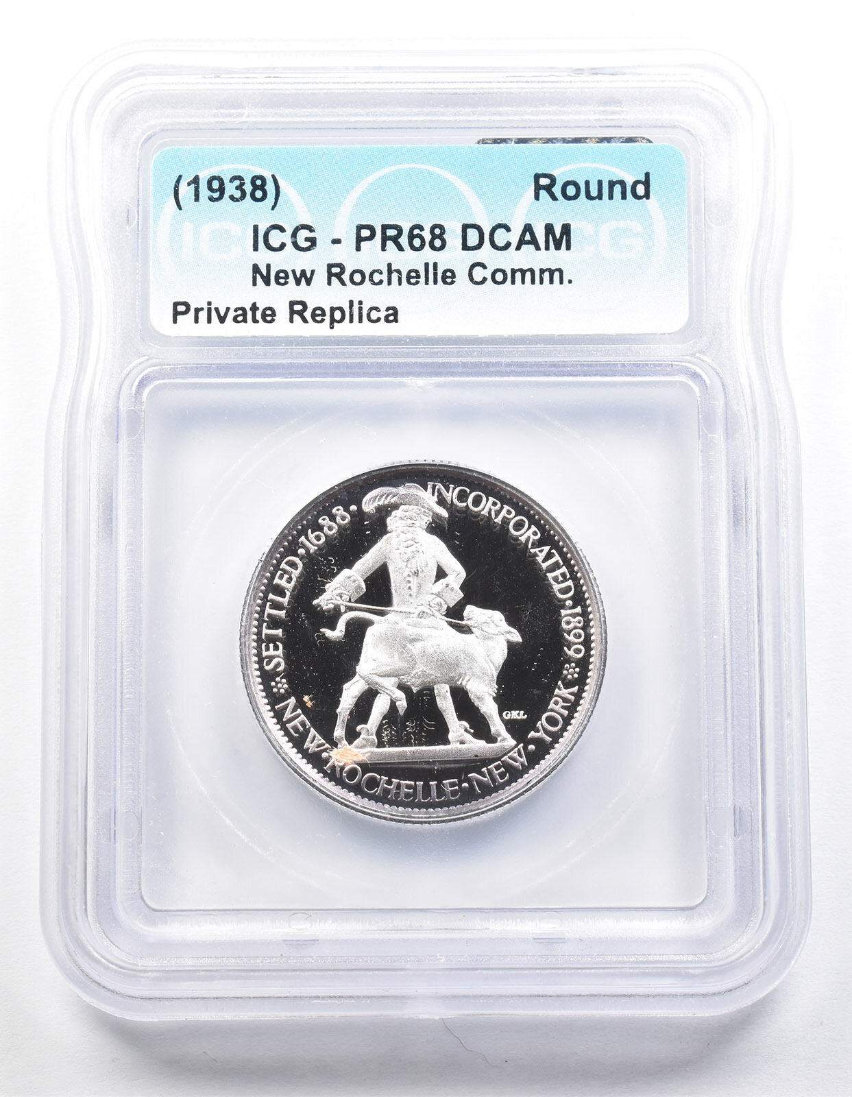 1938 New Rochelle Half Dollar PR68 ICG Museum Gallery Strike *1259