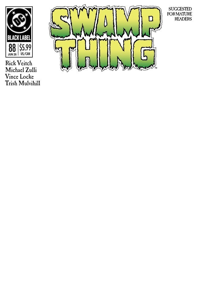 SWAMP THING 1989 #1 - Cover C Blank Variant - NM - DC Comics - Presale 04/29