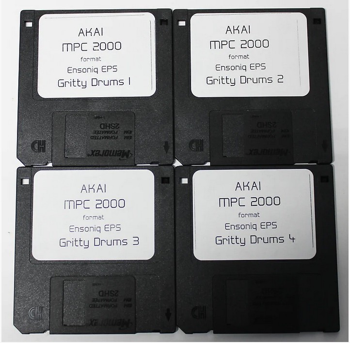 Akai MPC 2000 Format Floppy Disk Sample Library Ensoniq EPS Gritty Drums 13 Bit
