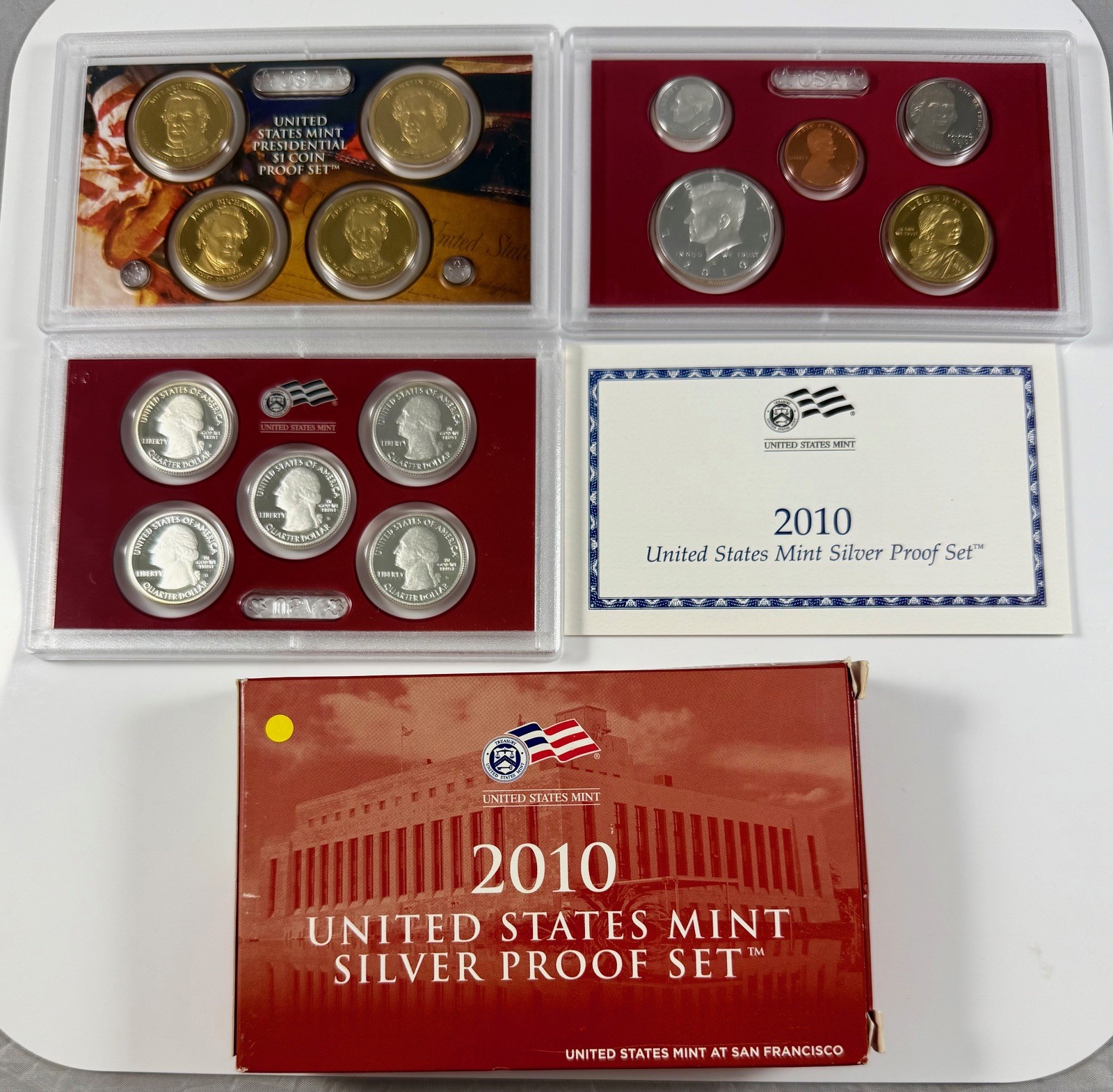 2010-S U.S. Mint SILVER PROOF SET - 14 Proof Coins - OGP Mint Box w/ COA