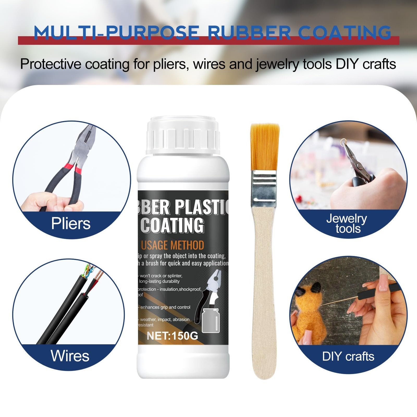 Tool Dip Rubber Coating, Liquid Rubber Dip Flexible Peelable Protective Coati...