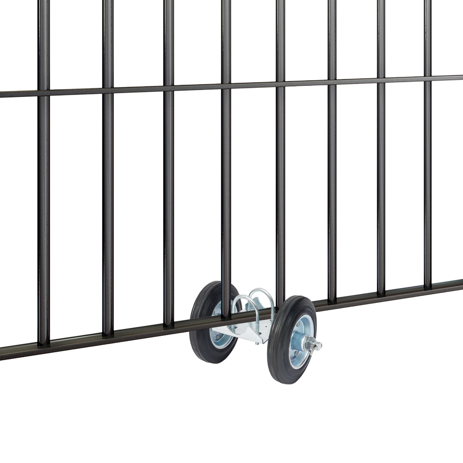 Galvanized Double Wheel Sliding Gate Hardware Kit 600 lb Capacity Silver