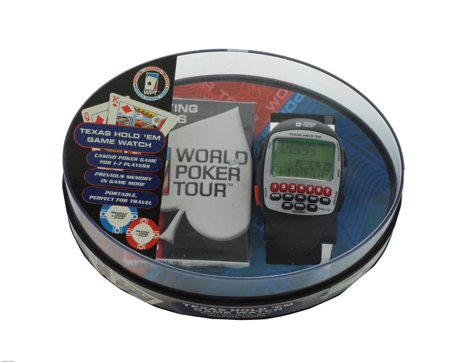 World Poker Tour Travel Game Wrist Watch Texas Hold'em Official WPT