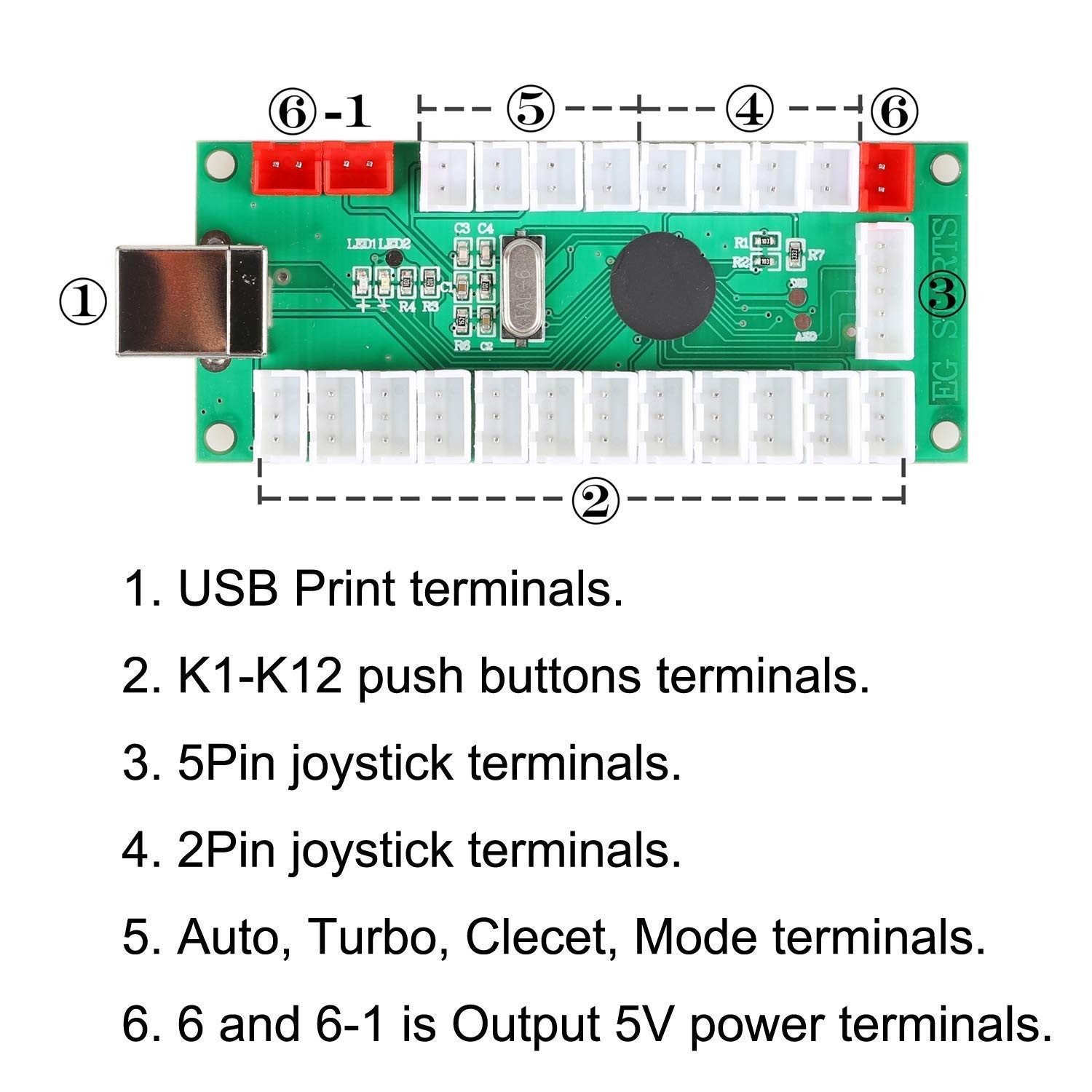 16-Button LED Arcade Controller Kit with 8-Way Joystick for PC Game Enthusiasts