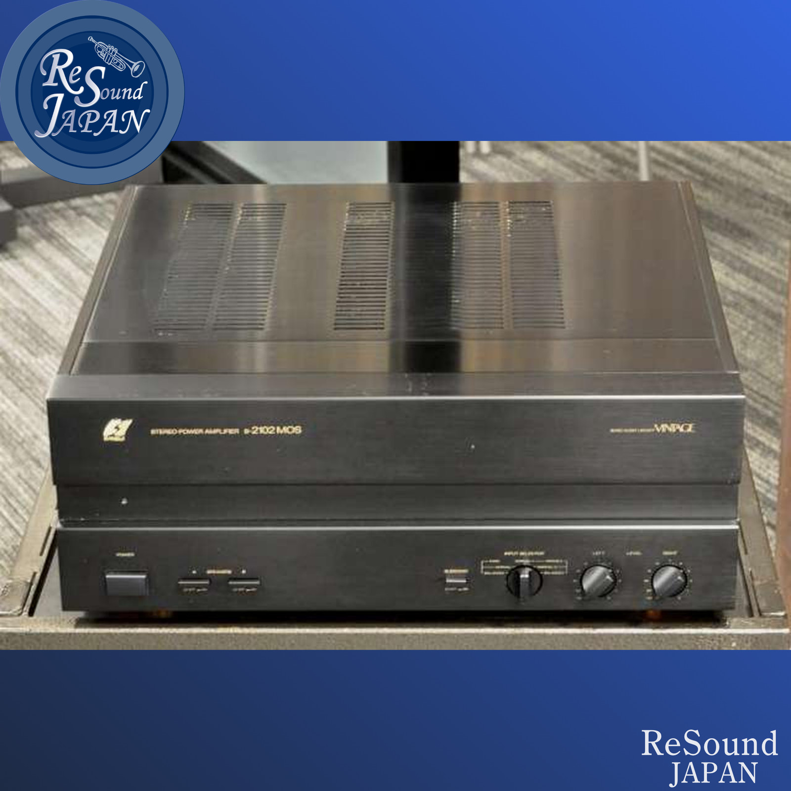 SANSUI B-2102 Vintage Stereo Power Amplifier 200W x2 Black Vintage Japan USED