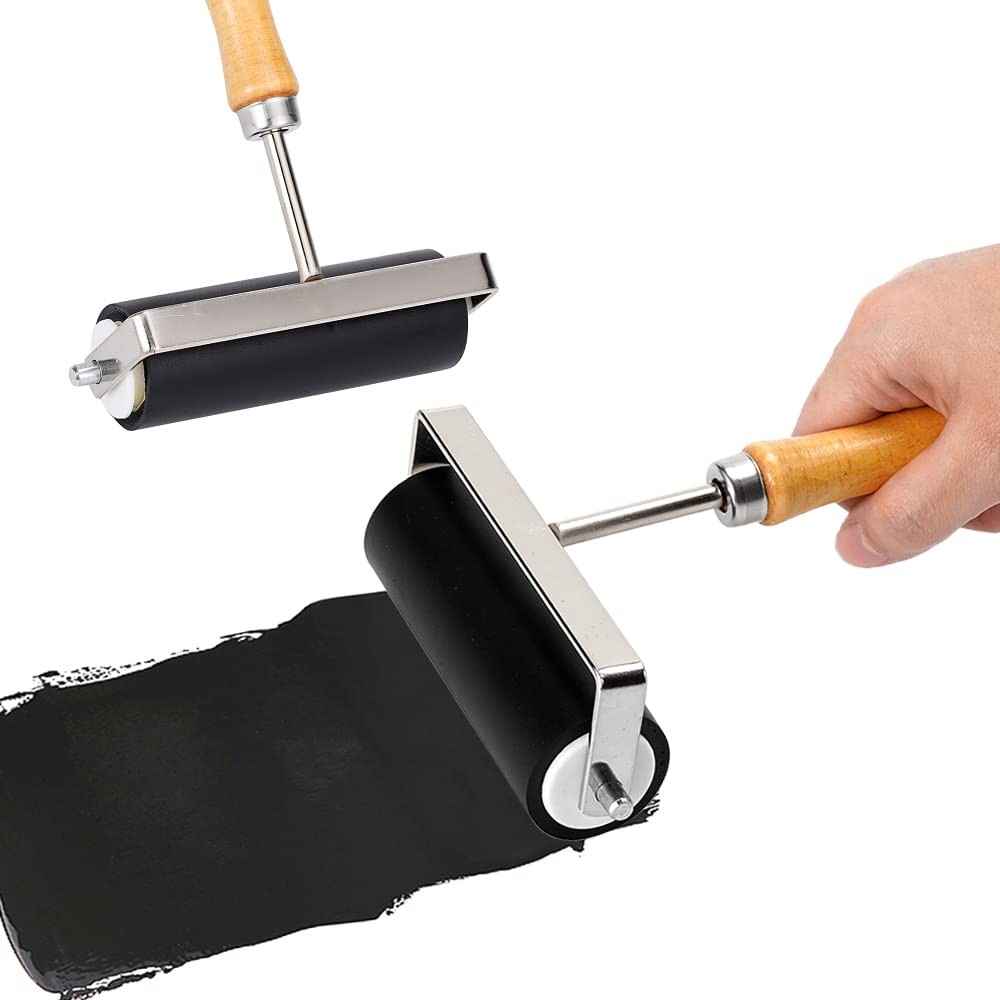 Rubber Roller with 3 Size for Crafting Brayer Rollers Printmaking Tools