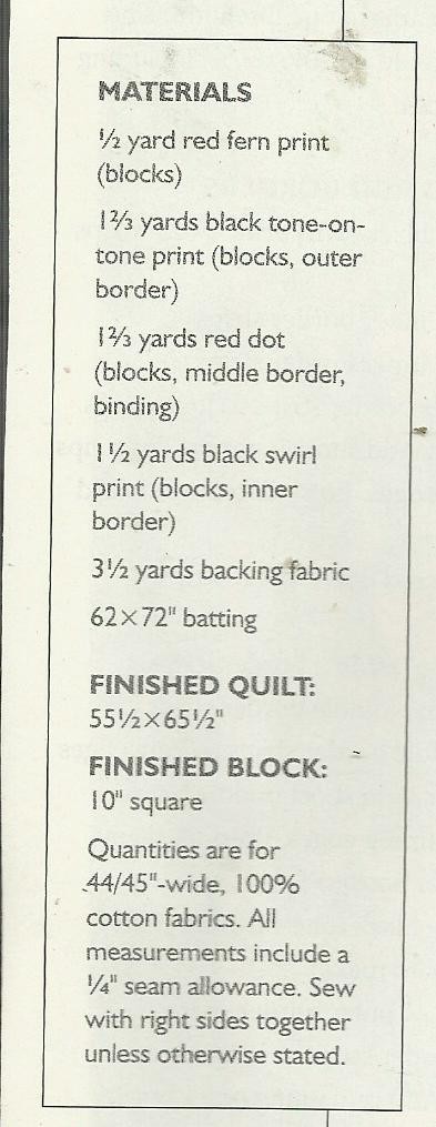 B0140 RED ALERT QUILT PATTERN/INSTRUCTIONS