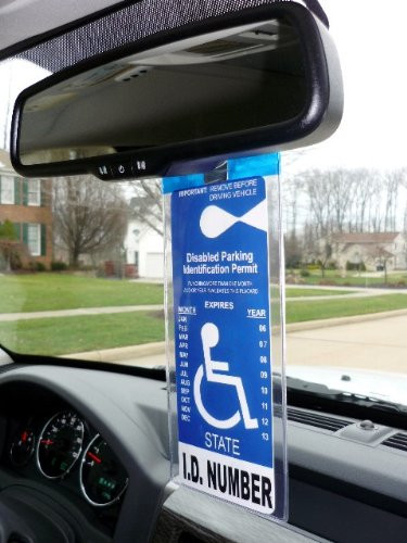 Handicap Tag Holder & Protector+Storage Magnet. Sturdy Hook - ON & OFF in a Snap