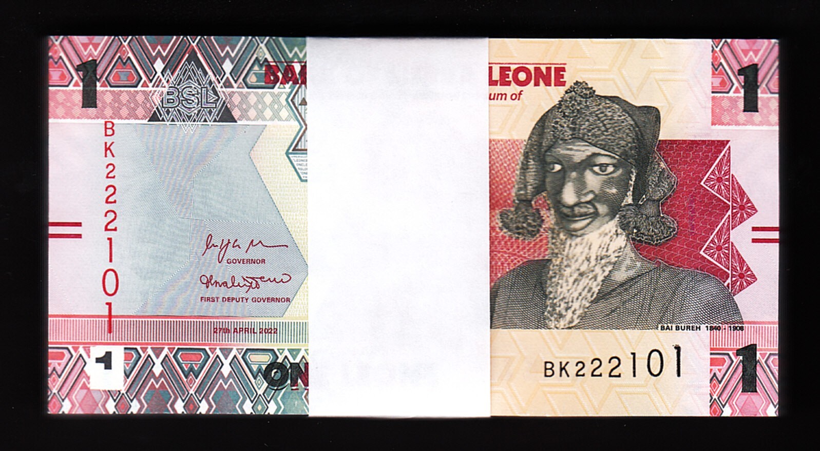 Sierra Leone 1 Leone 2022, BUNDLE, Pack of 100 PCS, UNC, P-34