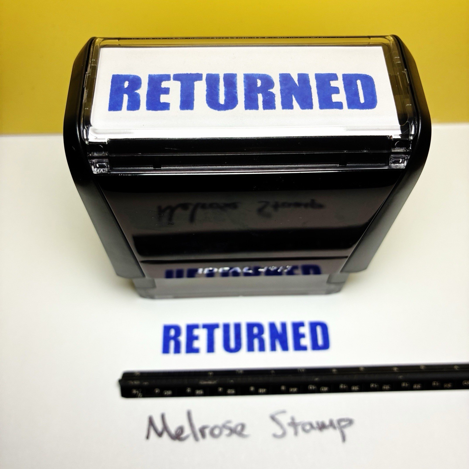 Returned Rubber Stamp Blue Ink Self Inking Ideal 4913