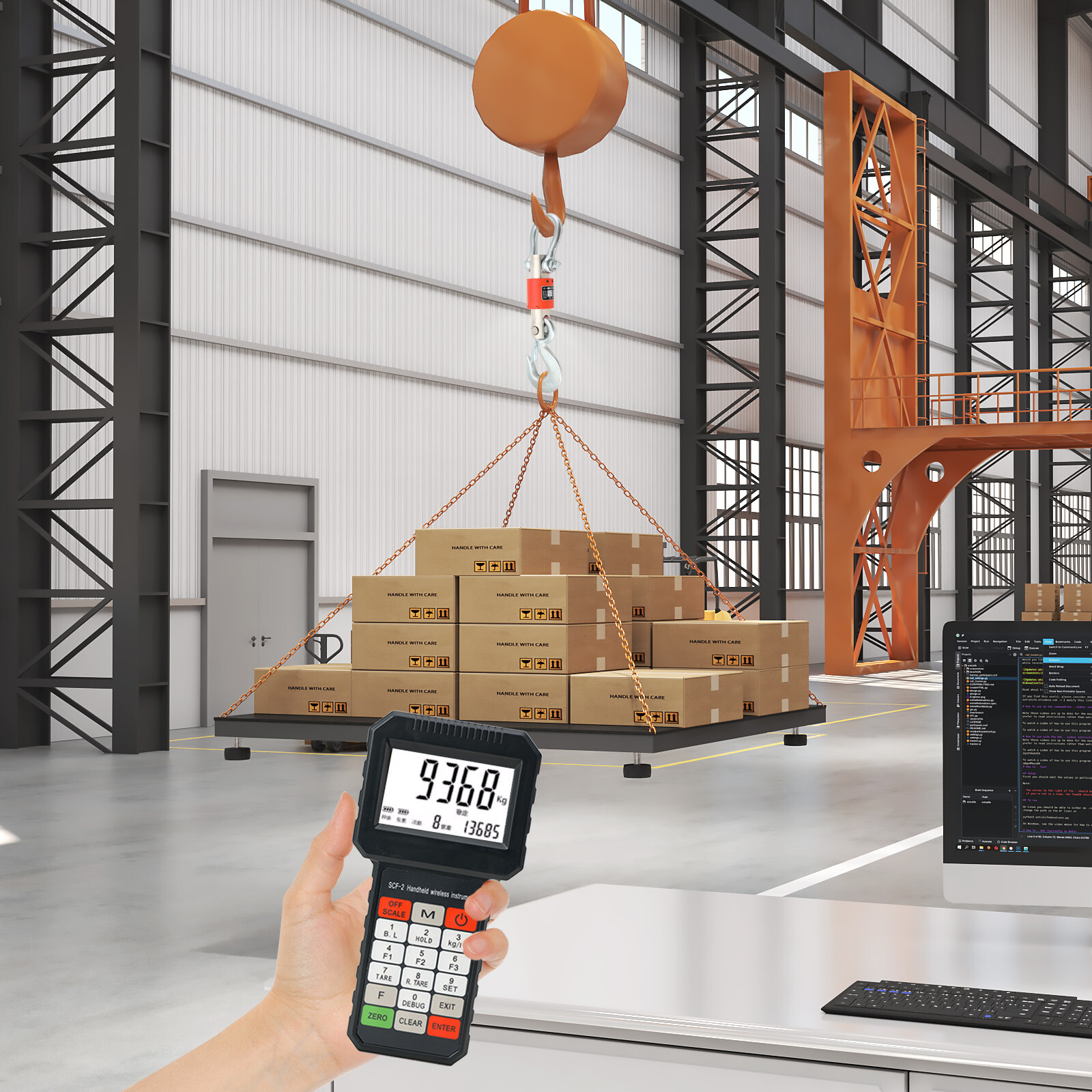 Wireless Remote Digital Electronic Hanging Crane Scale with Remote Control Hook