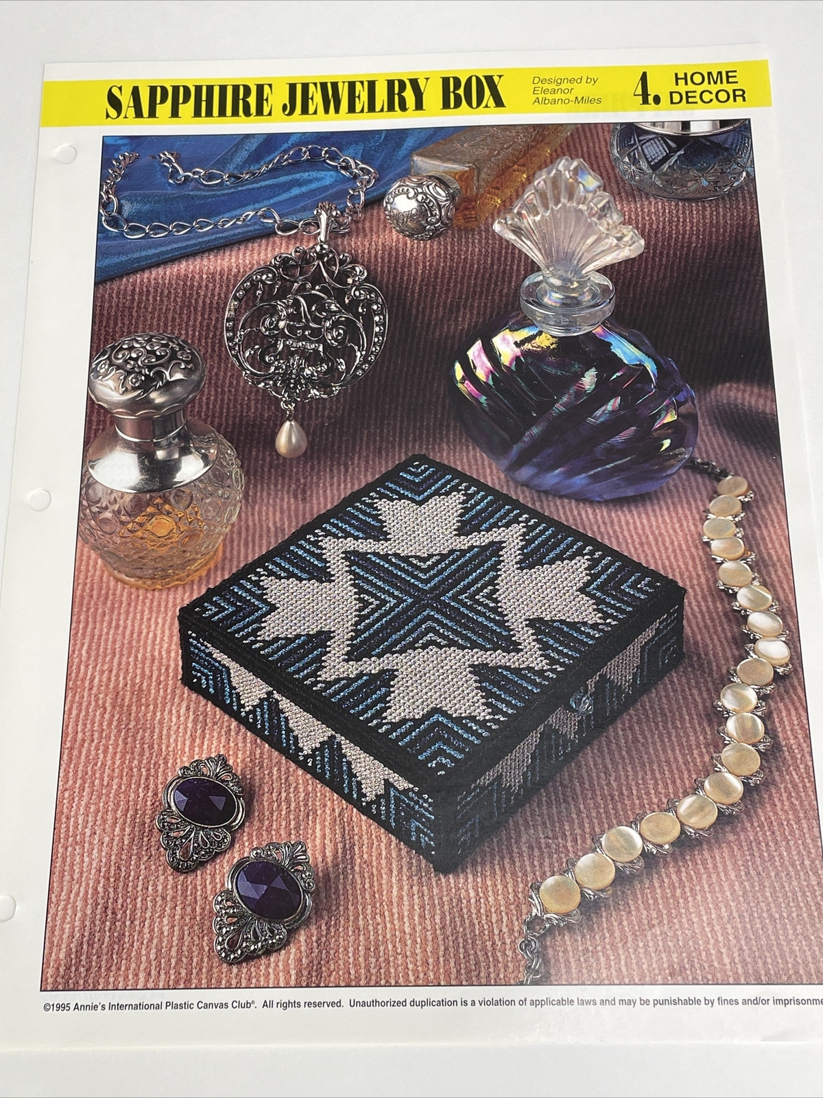 Annie's Attic Sapphire Jewelry Box Plastic Canvas Pattern