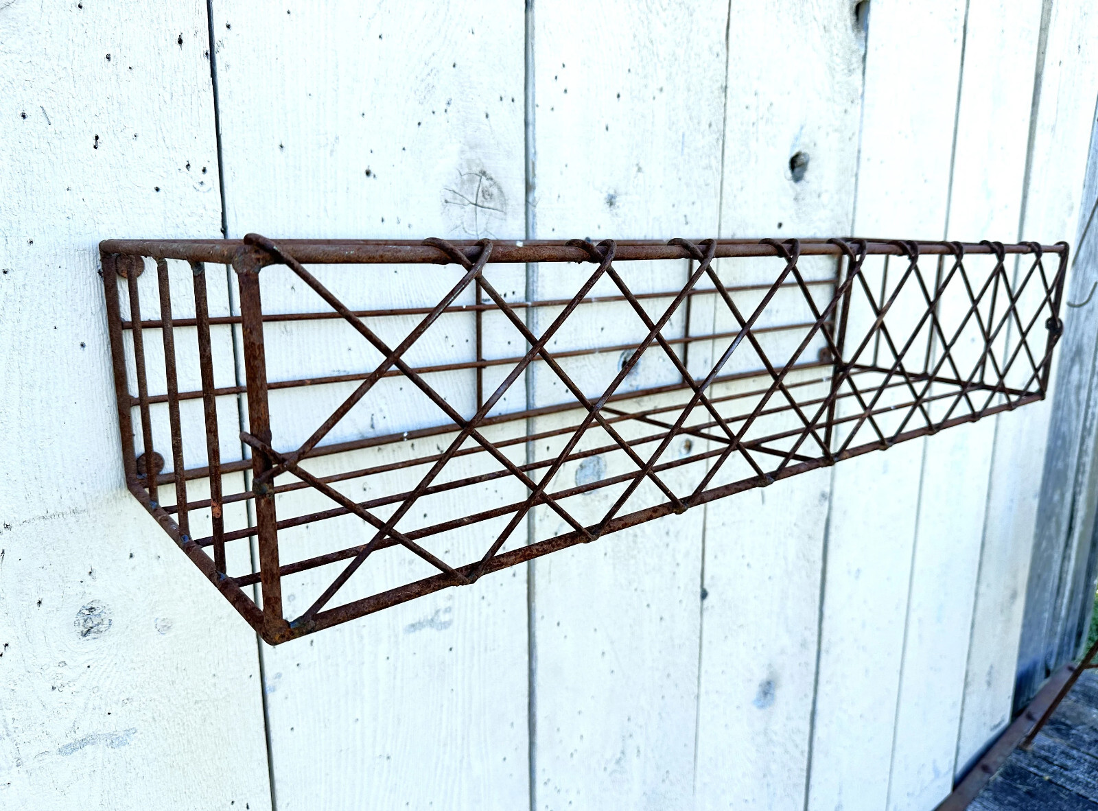 36" Large Cottage Window Box Wall Basket Wrought Iron