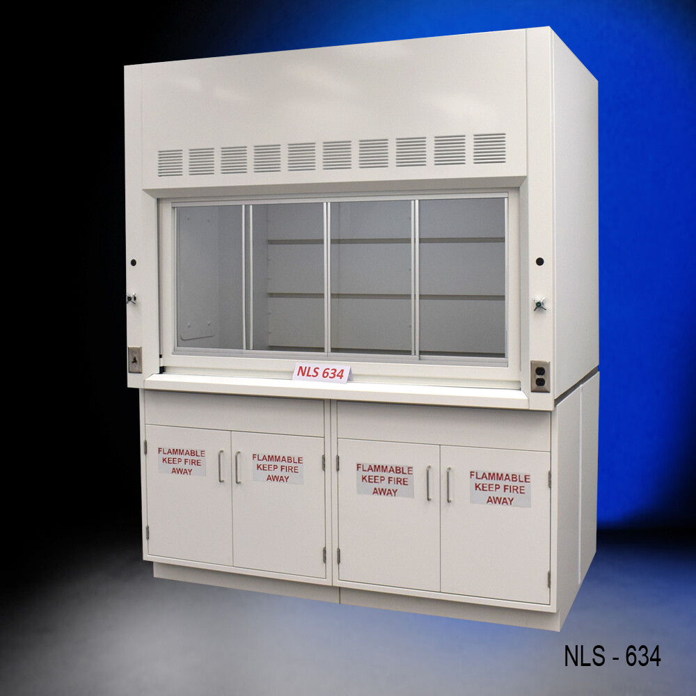 6' x 4' Laboratory Bench Fume Hood w/ Flammable Storage Cabinets  /  E1-896
