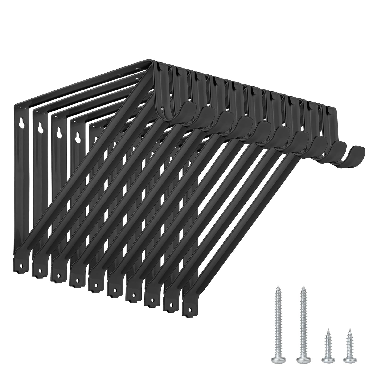 KOVOSCH 10 Pack Heavy Duty Closet Shelf & Rod Brackets, Wall Mounted Closet S...