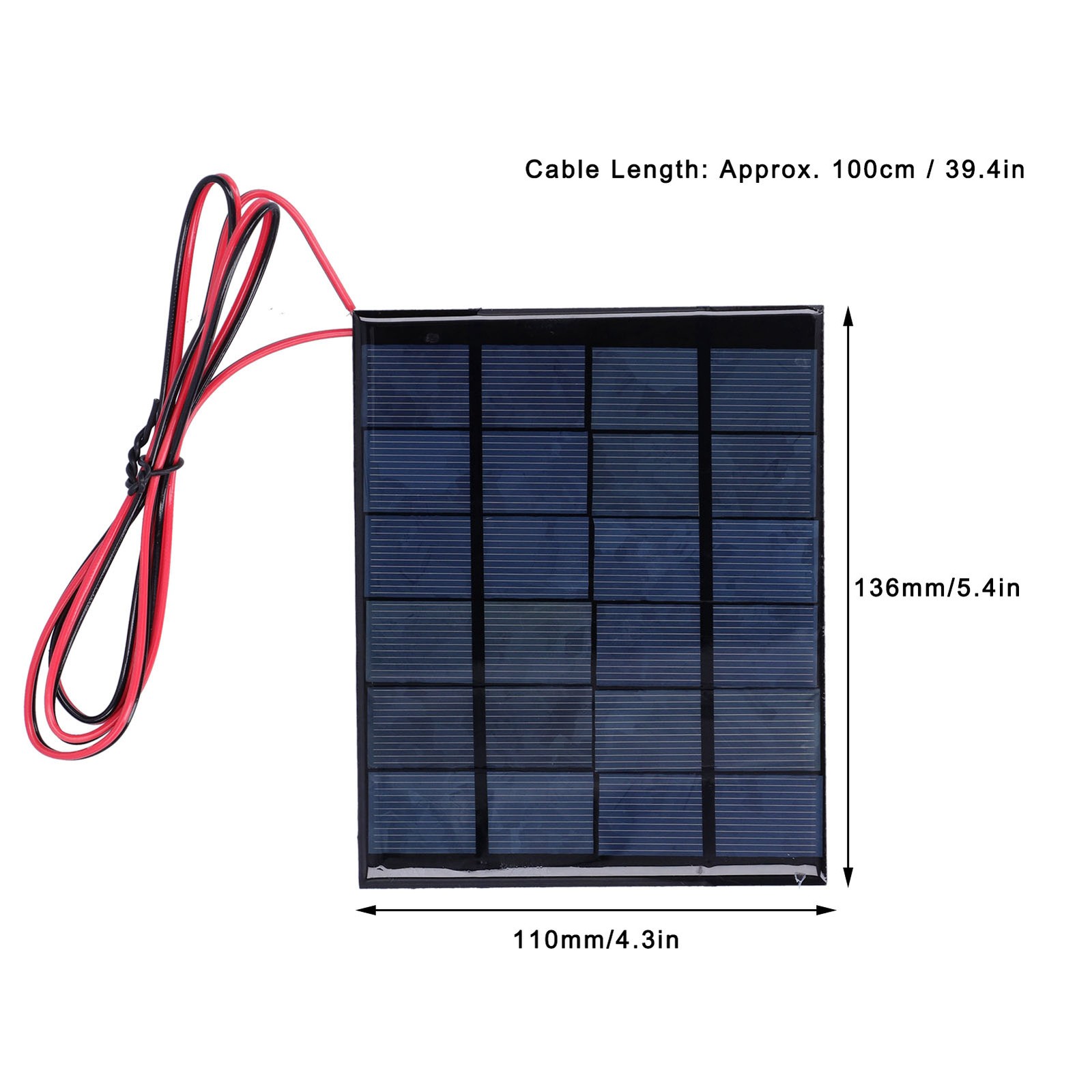 2Pcs Mini Solar Power Module Epoxy Panel With 100cm Cable Electronic New