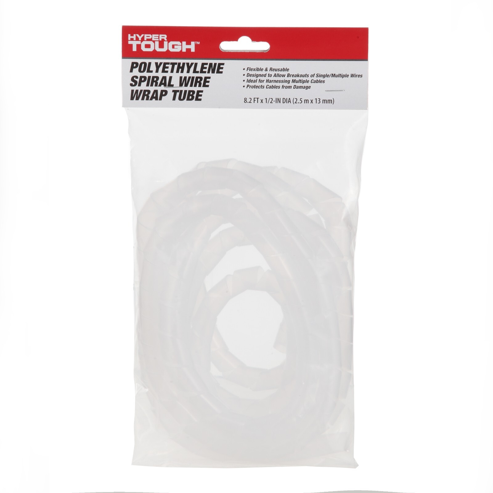 Hyper Tough PE Spiral Clear Wire Cable Protection Wrap Tube TD2176TB
