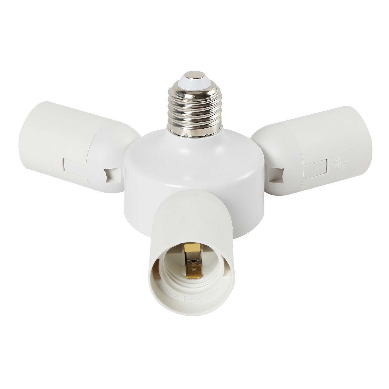 3 in 1 E27 Standard Medium Socket Splitter Converts 1 Socket to 3 Sockets