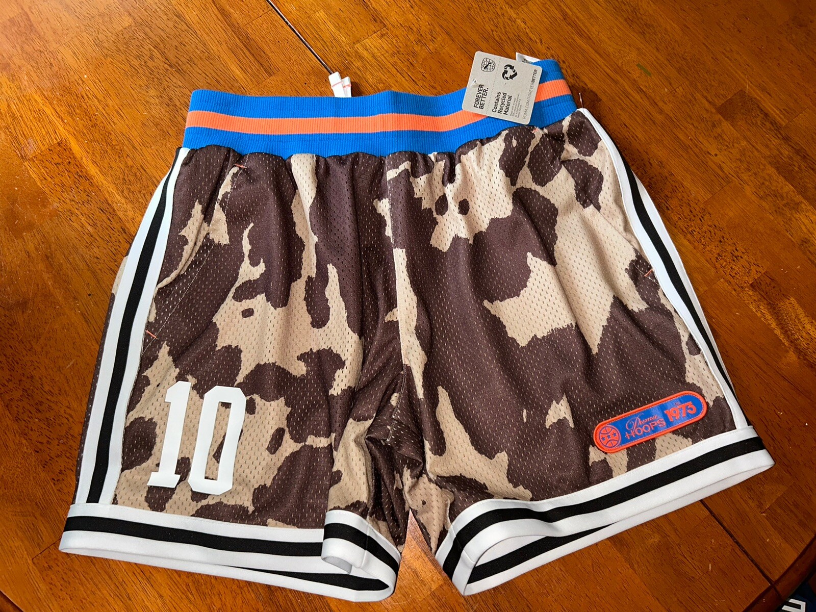 PUMA MENS CLYDES CLOSET AOP CAMO BASKETBALL SHORTS SIZE MEDIUM NWT $65