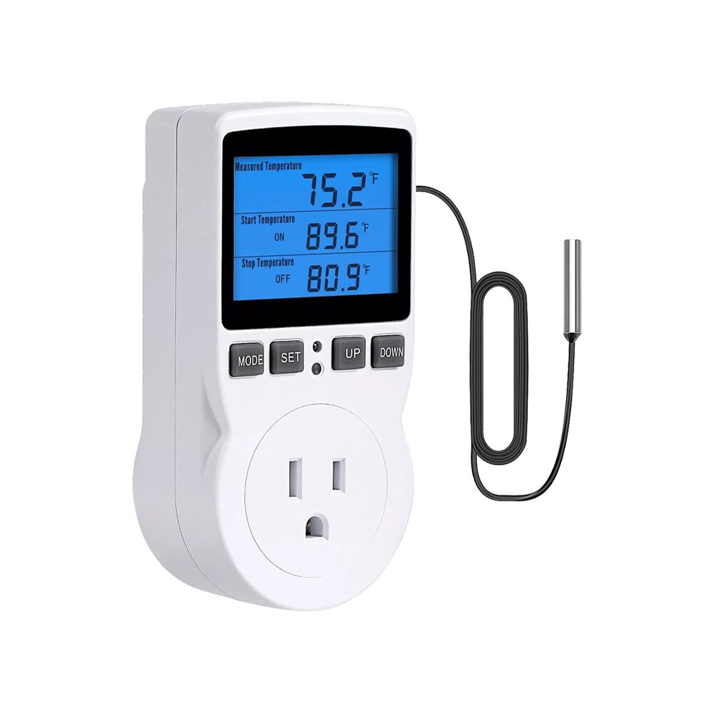 Digital Thermostat Outlet Plug Temperature Controller Heating Cooling / Probe US