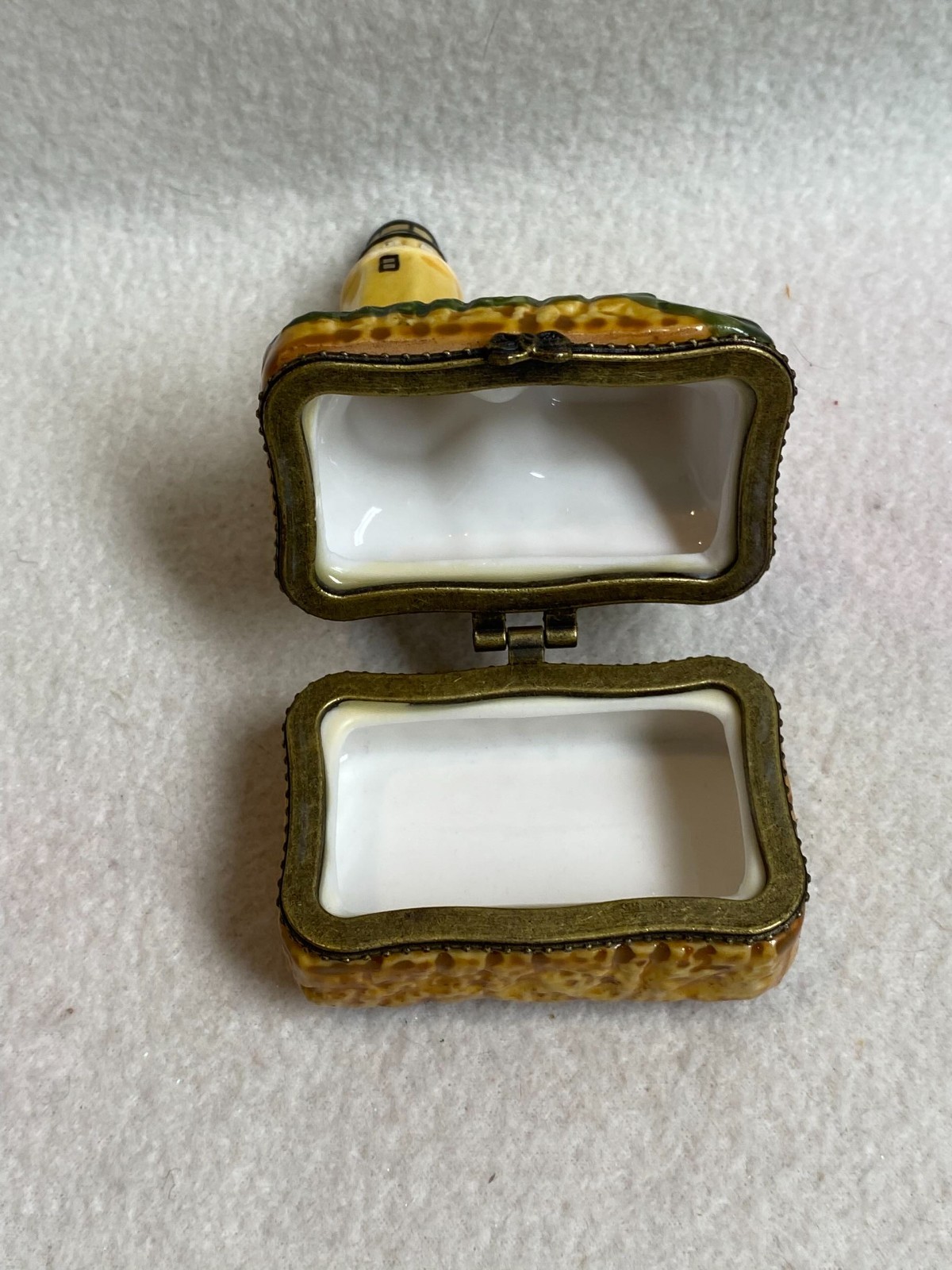 Ceramic Lighthouse Hinged Trinket Box