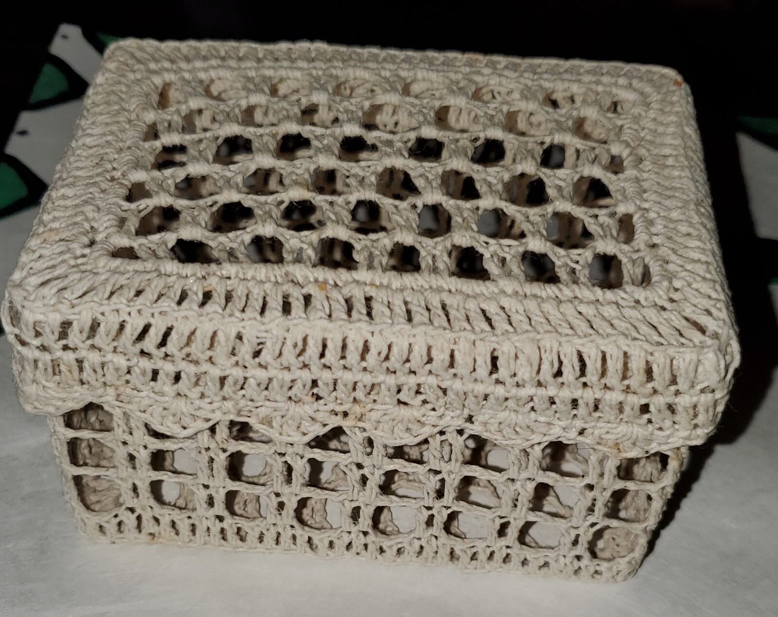 Trio Of Nesting Crocheted Vanity Boxes