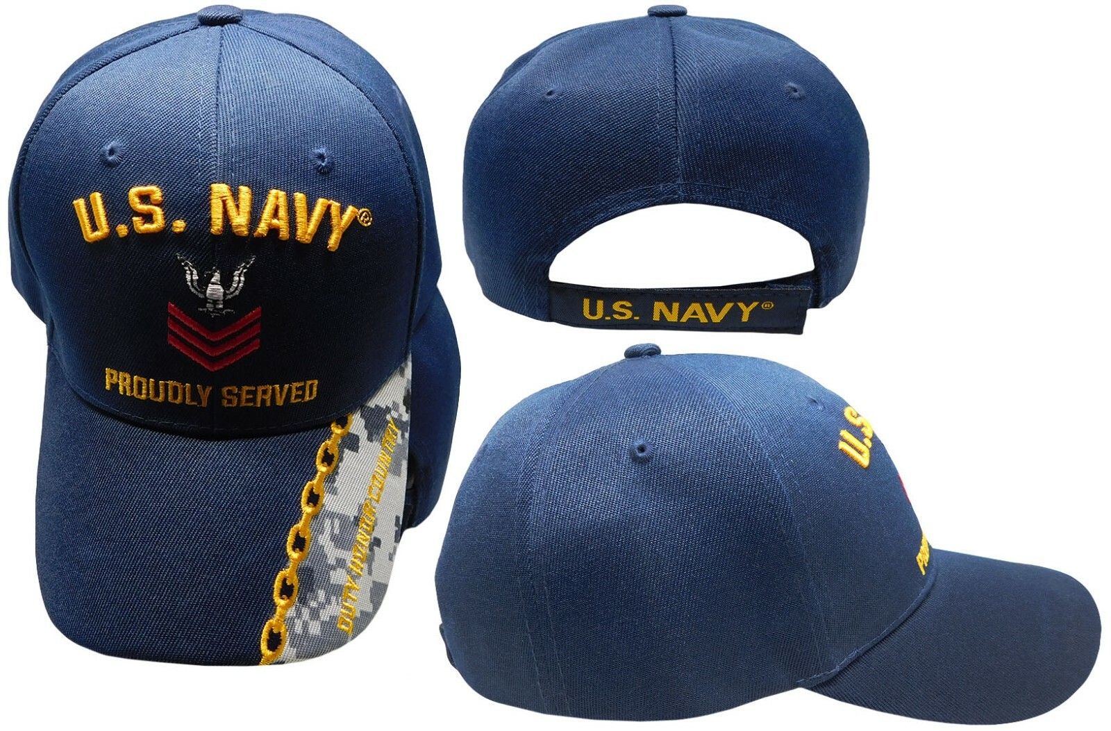 US Navy Proudly Served PO First Class Navy Blue Cap Hat Officially Licensed