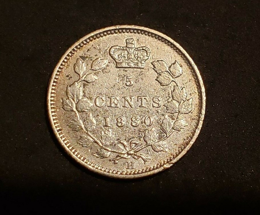 1880H Canada Silver Five Cents