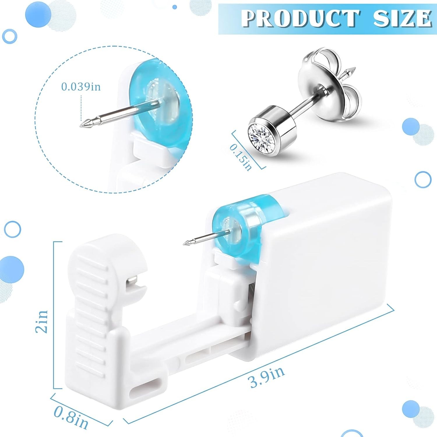 24 Pieces Self Ear Piercing Tool Disposable Kit Household Ear Piercing Tools ...