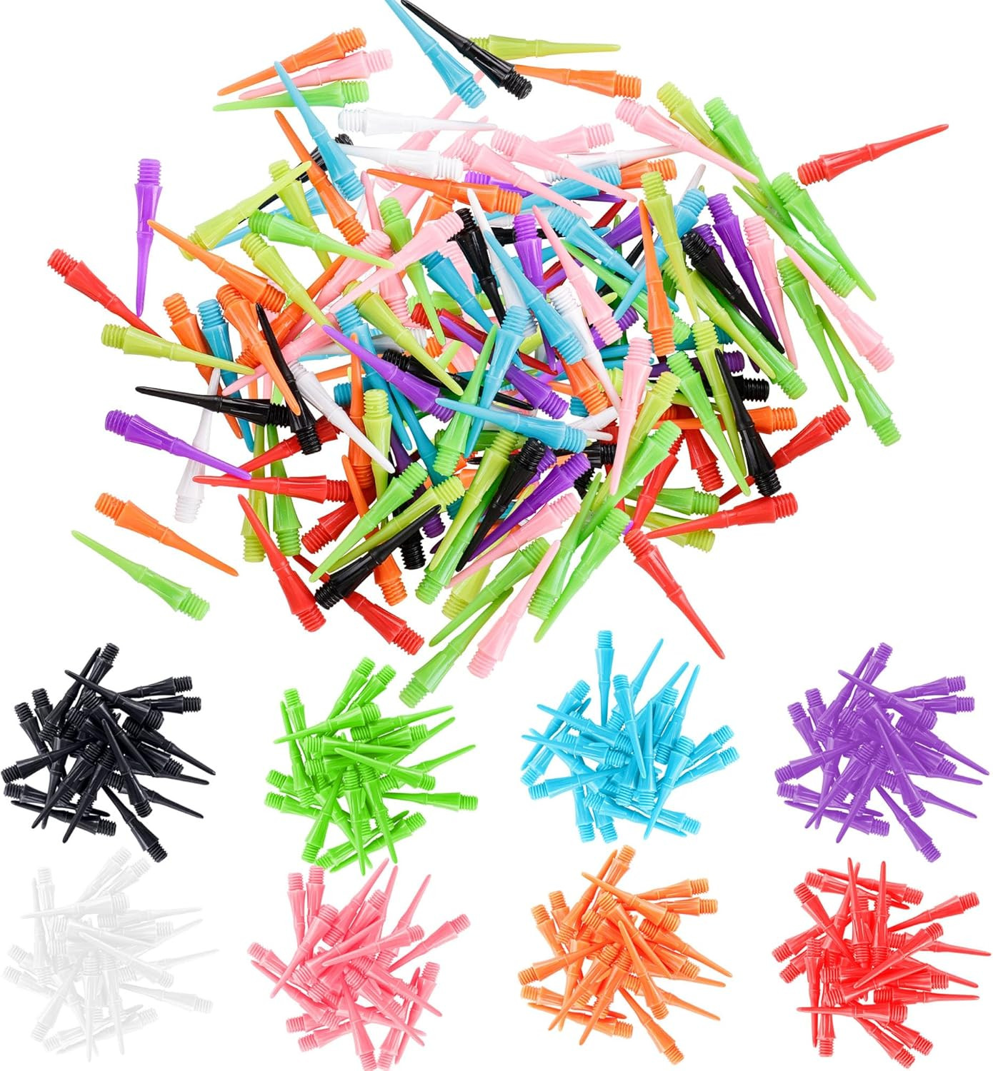 2BA Thread Soft Tip Dart Points - Plastic Dart Tips - 100/1000 Pack Premium R...