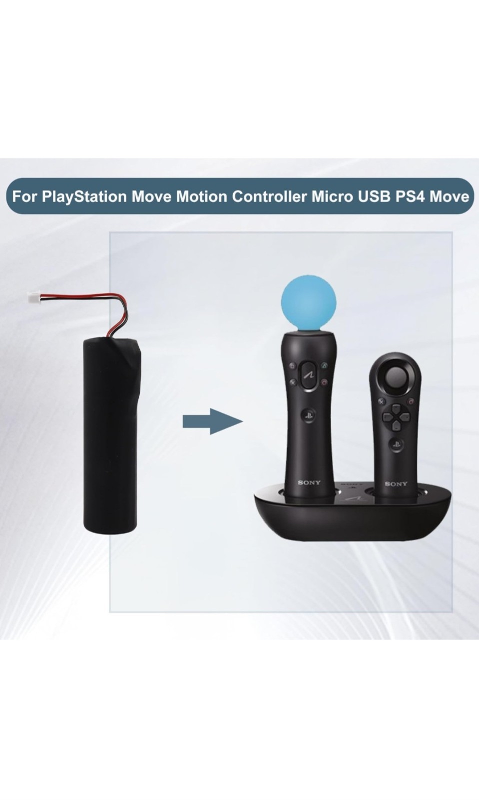 1PCS LIS1651 Battery For PlayStation Move Motion Controller Micro USB PS4 P
