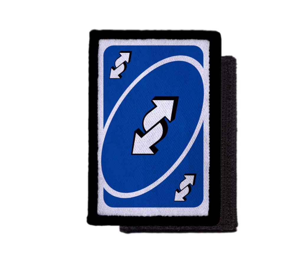 Blue Reverse Uno Card Patch Morale Tactical Hook [sub]