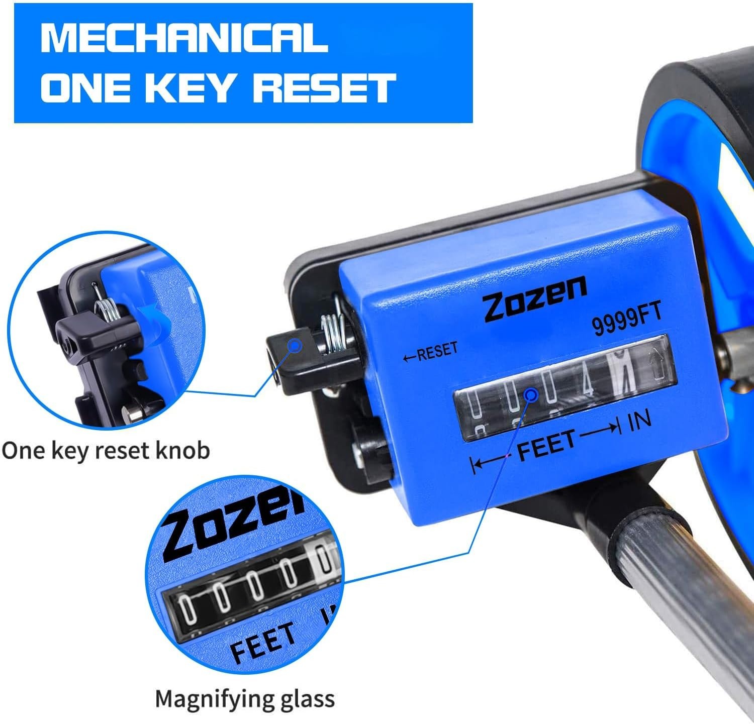 Measuring Wheel, Blue 6Inch Measure Wheel, Distance Measuring in Feet, Rollin...