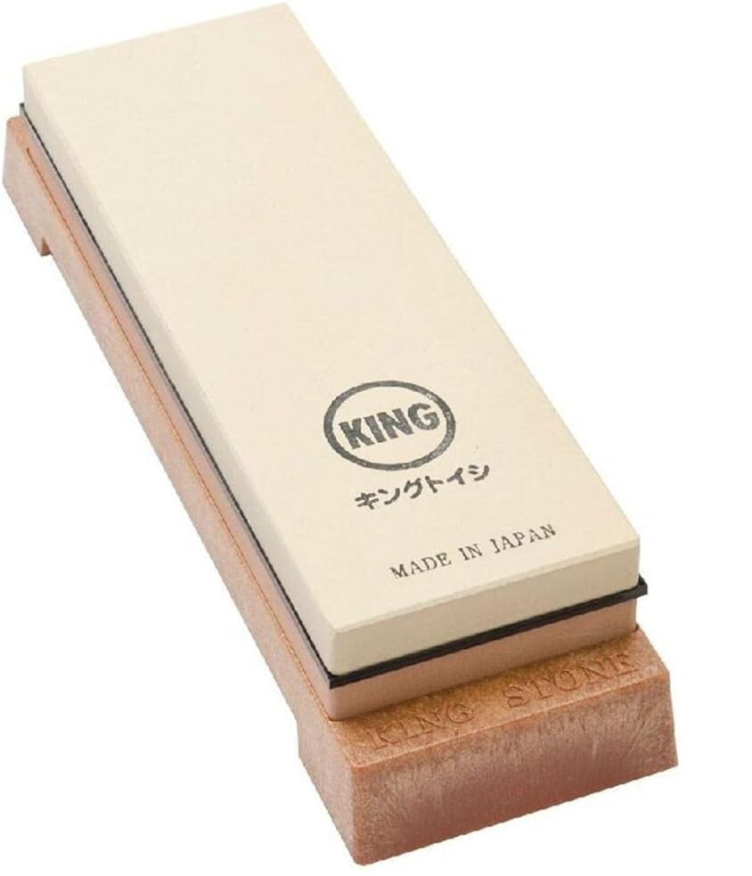 KING KW-65 JAPANESE WHETSTONE (#1000/#6000) SHARPENING  STONE WITH STAND 0300408