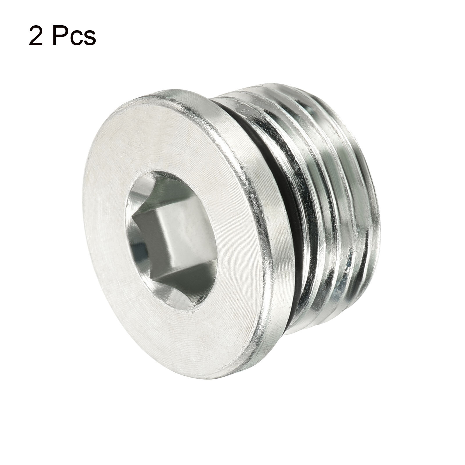 7/8-14UNF Hex Head Pipe Fitting Plug, 2 Pack Male Thread 45# Steel Plug