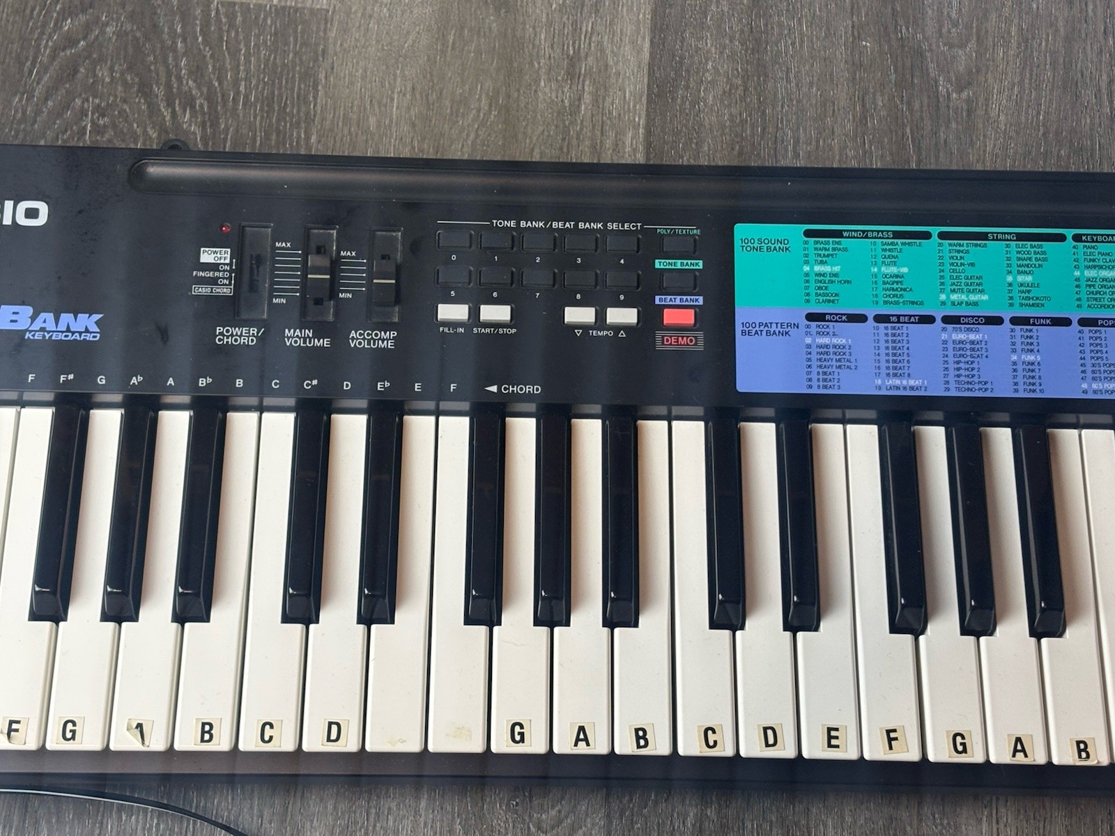 Casio Tone Bank CA-100 49-Key Electronic Keyboard TESTED