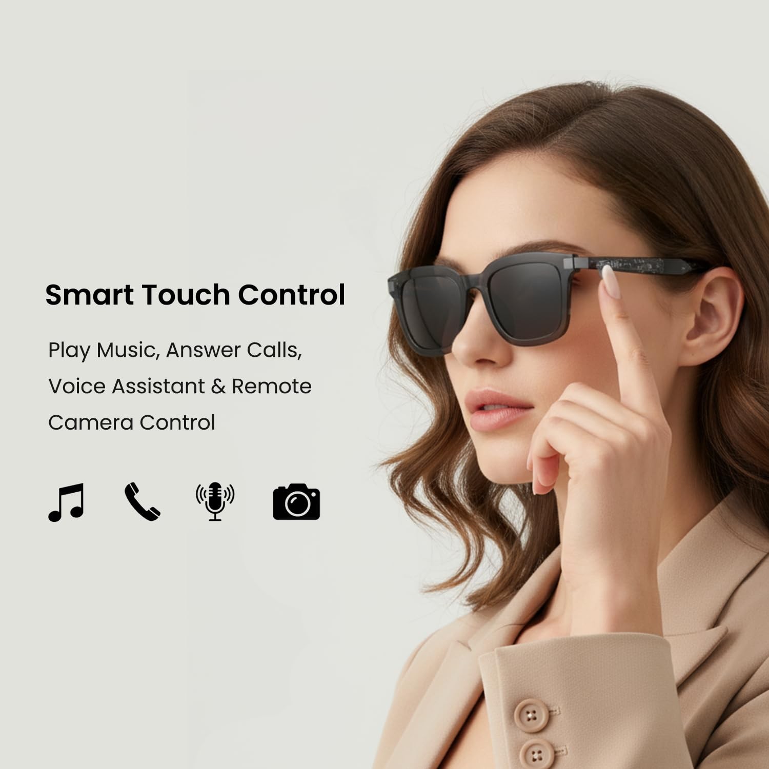 G2 Smart Glasses Bluetooth Sunglasses with Speakers – Touch Control Bluetooth...