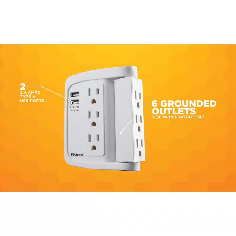6-Outlet Surge Tap with Phone Cradle