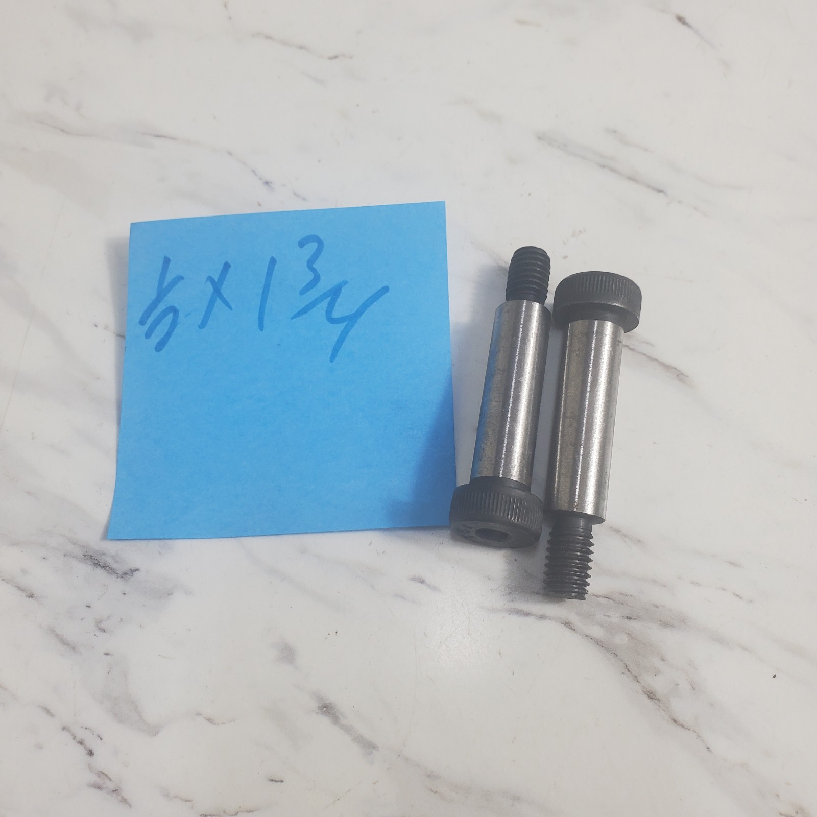 (TWO) 1/2 x 1 3/4 " L SHOULDER BOLT 3/8-16 THREAD 3/4" HEAD HR