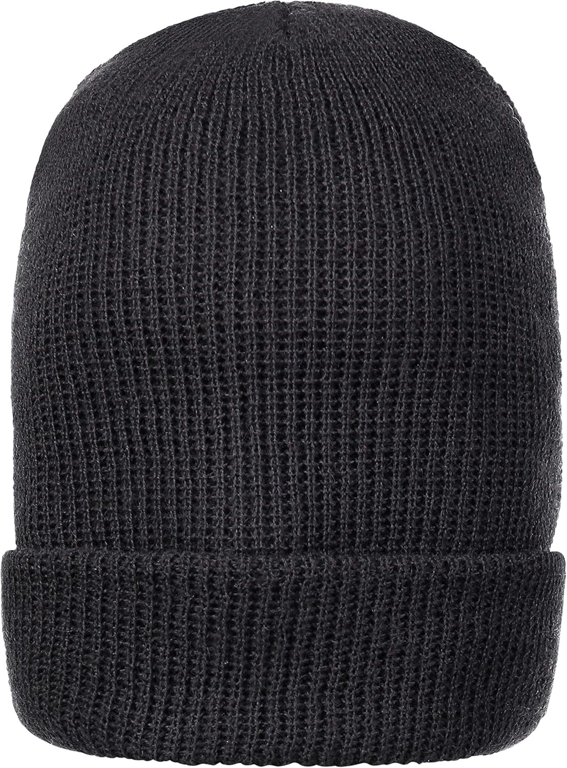 Warm Winter Watch Cap 100% Wool Beanie Made in USA to One Size, Black