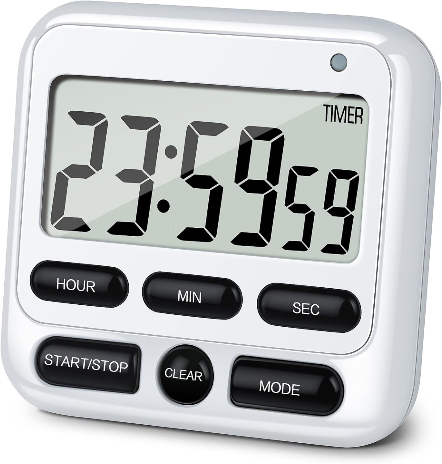 Digital Kitchen Timer with Mute/Loud Alarm Switch ON/Off Switch, 12-Hour Cloc...
