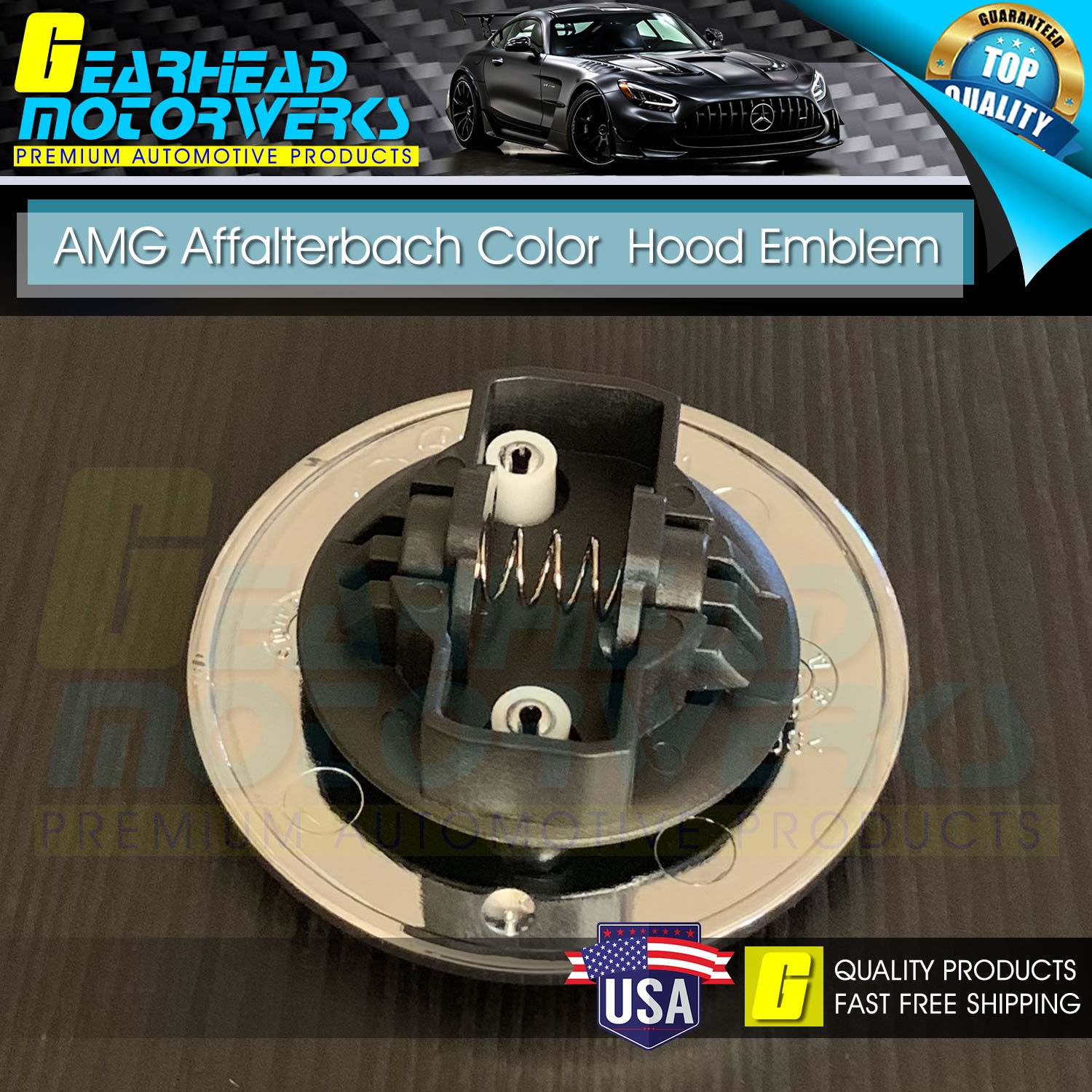57mm Affalterbach Front AMG Emblem Color Apple Tree Flat Hood Badge For Mercedes