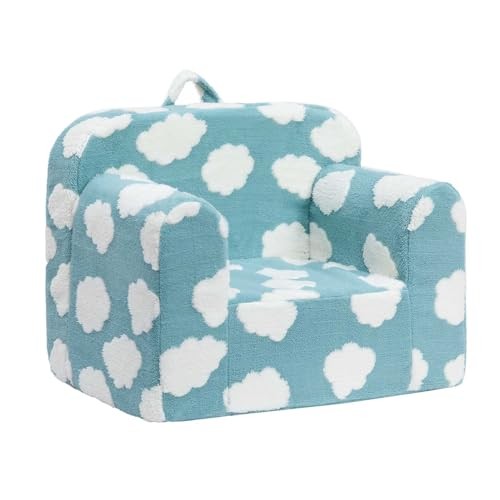 Kids Ultra-Soft Snuggle Foam Filled Chair, Toddler Cuddly Reading Couch Blue