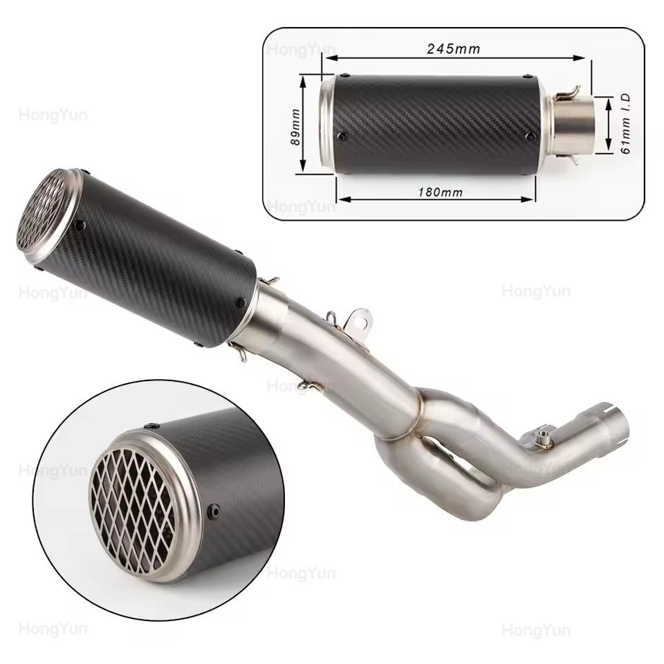 For Yamaha YZF R1 R1M 15-25 YZFR1 YZFR1M Exhaust Mid Link Pipe With Grid Muffler